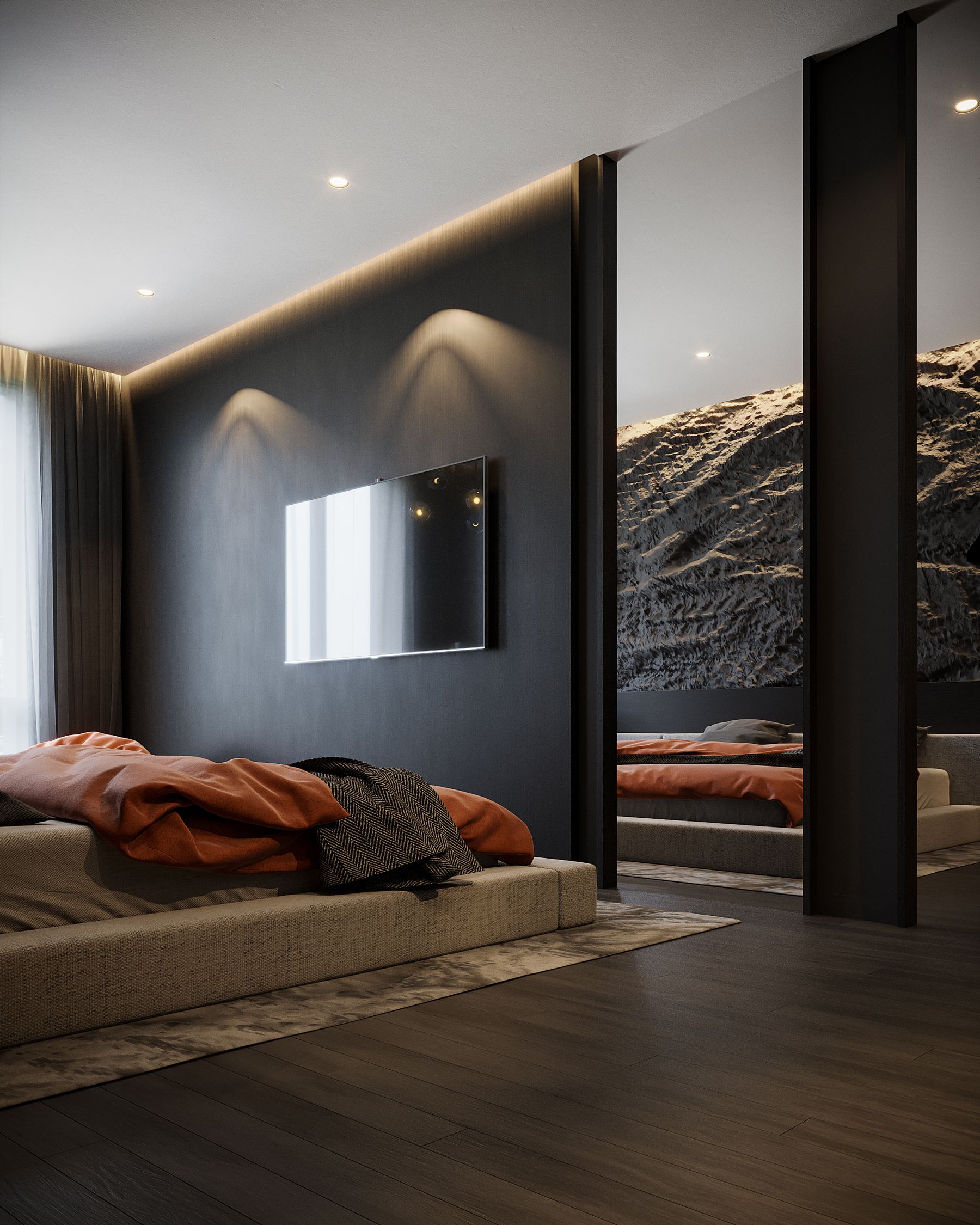 Relaxing bedroom lighting