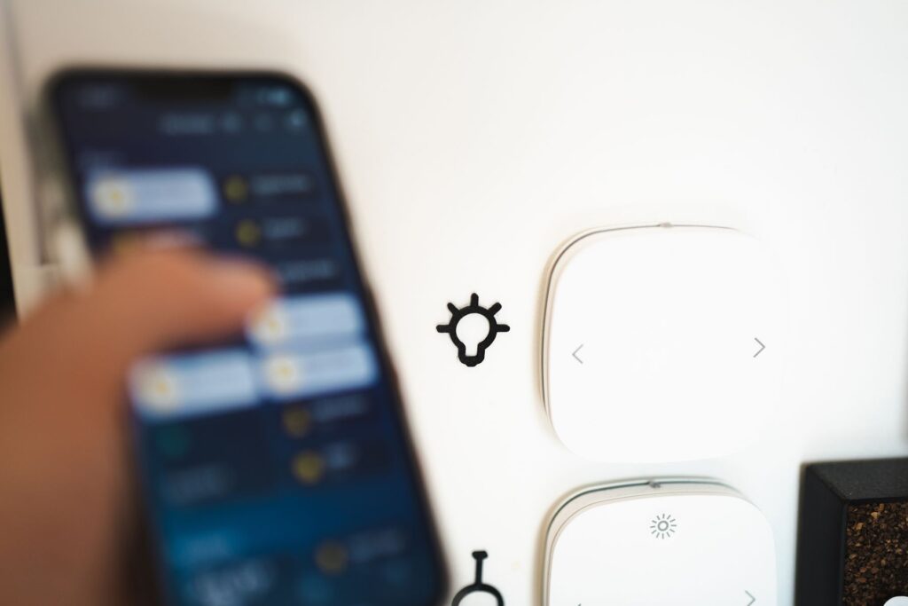 Smart lighting control from a phone